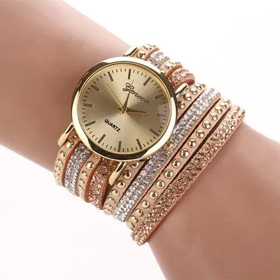 Fashion Summer Style Luxury Casual Geneva Wristwatch Watch Women Gold Bracelet Dress Watch Lady's Quartz