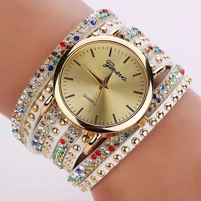 Fashion Summer Style Luxury Casual Geneva Wristwatch Watch Women Gold Bracelet Dress Watch Lady's Quartz