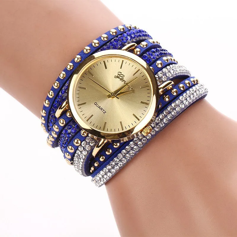 Fashion Summer Style Luxury Casual Geneva Wristwatch Watch Women Gold Bracelet Dress Watch Lady's Quartz