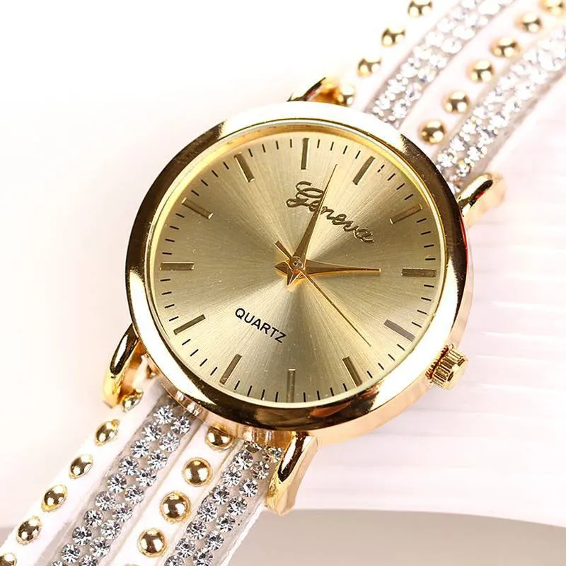 Fashion Summer Style Luxury Casual Geneva Wristwatch Watch Women Gold Bracelet Dress Watch Lady's Quartz