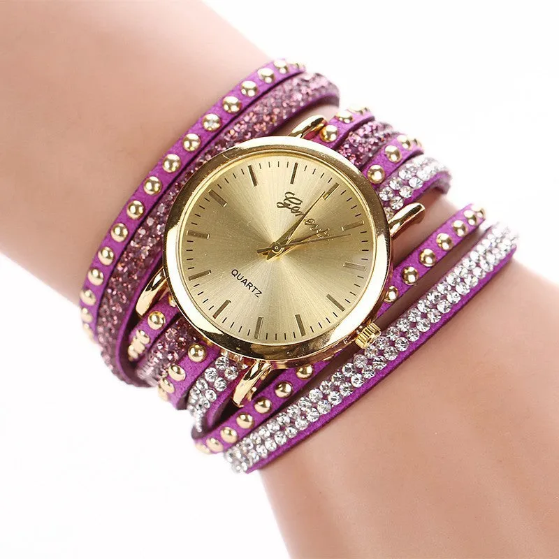 Fashion Summer Style Luxury Casual Geneva Wristwatch Watch Women Gold Bracelet Dress Watch Lady's Quartz