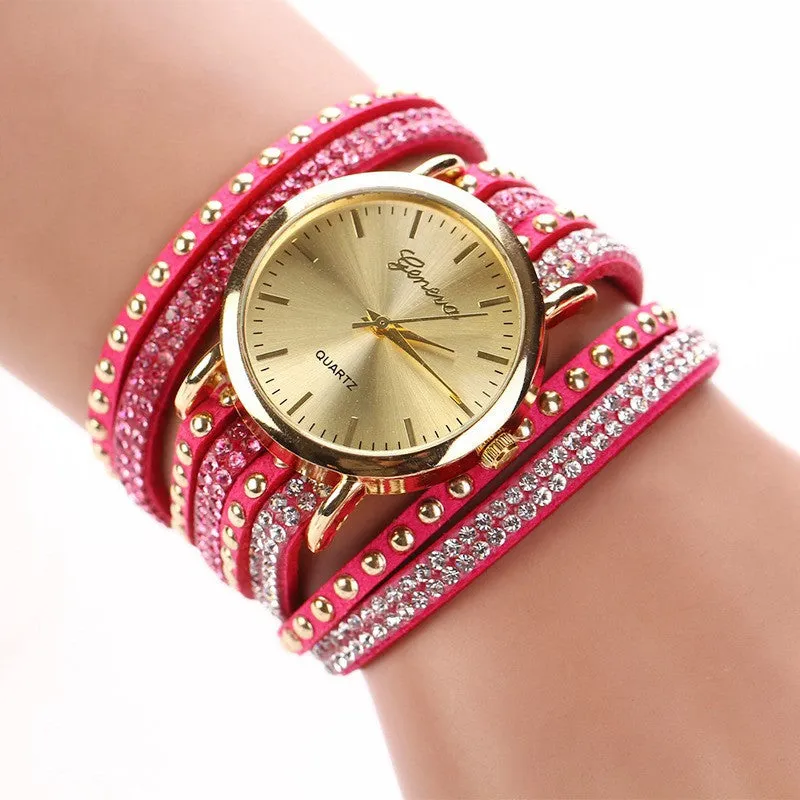 Fashion Summer Style Luxury Casual Geneva Wristwatch Watch Women Gold Bracelet Dress Watch Lady's Quartz