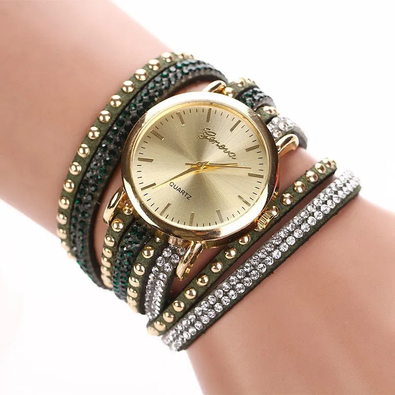 Fashion Summer Style Luxury Casual Geneva Wristwatch Watch Women Gold Bracelet Dress Watch Lady's Quartz