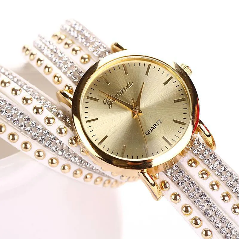 Fashion Summer Style Luxury Casual Geneva Wristwatch Watch Women Gold Bracelet Dress Watch Lady's Quartz