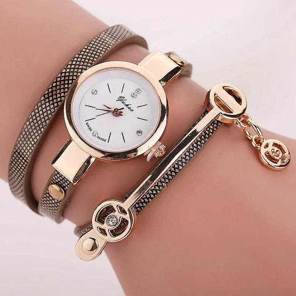 Fashion Women Leather Bracelet Watch Casual Women Wristwatch Luxury Brand Quartz Watch Gift