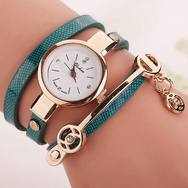 Fashion Women Leather Bracelet Watch Casual Women Wristwatch Luxury Brand Quartz Watch Gift