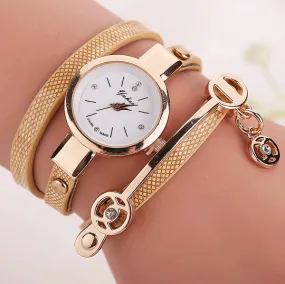 Fashion Women Leather Bracelet Watch Casual Women Wristwatch Luxury Brand Quartz Watch Gift