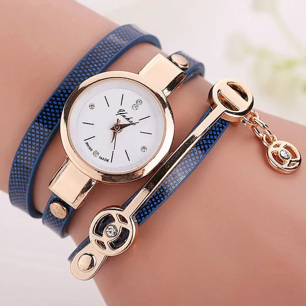 Fashion Women Leather Bracelet Watch Casual Women Wristwatch Luxury Brand Quartz Watch Gift