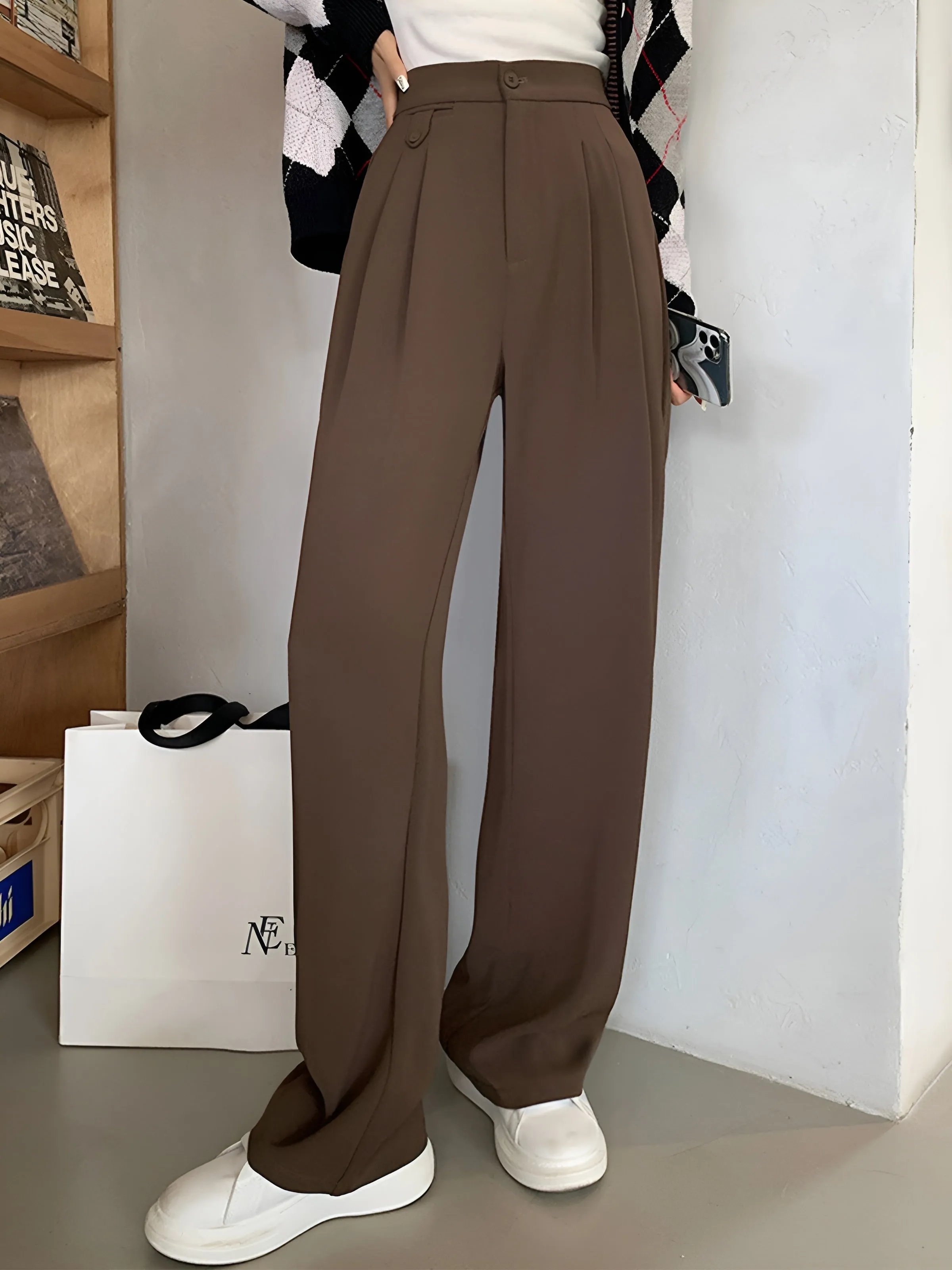 Flowy High-Waisted Palazzo Wide-Leg Pants