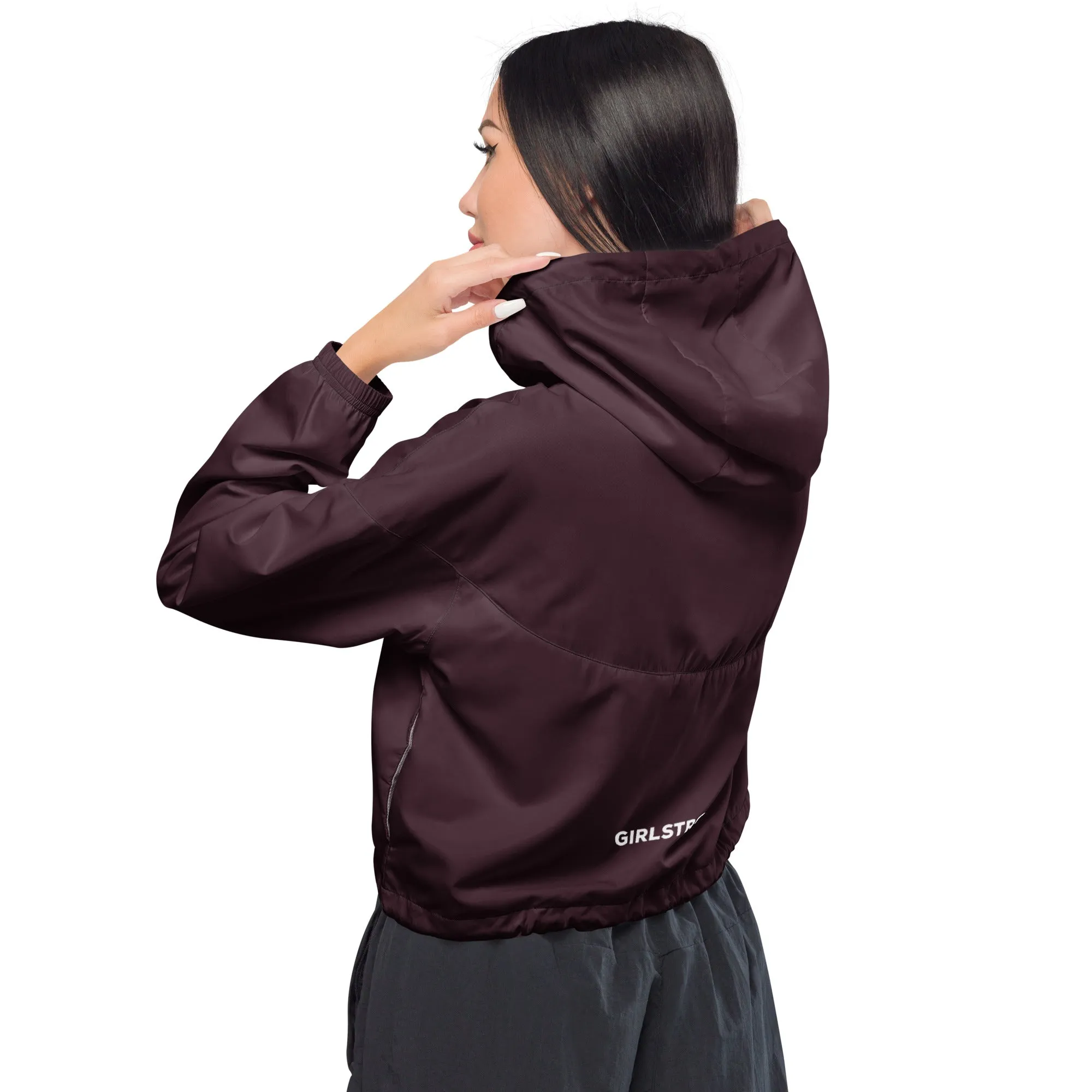 GIRLFRIEND PULLOVER CROP WINDBREAKER CABERNET GIRLSTRONG