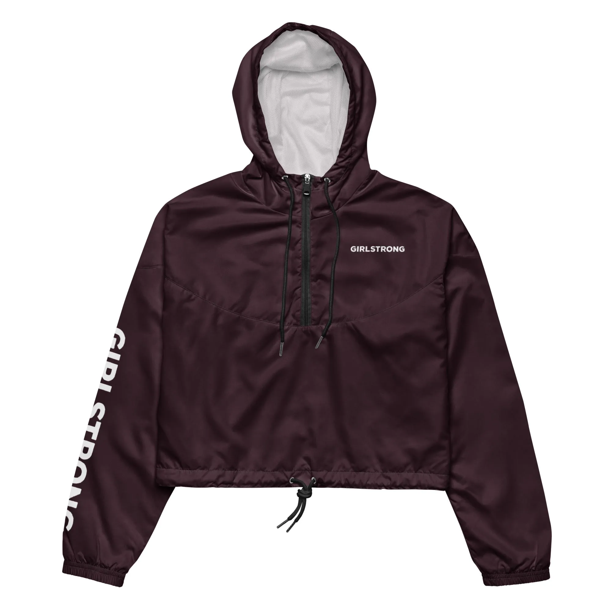 GIRLFRIEND PULLOVER CROP WINDBREAKER CABERNET GIRLSTRONG