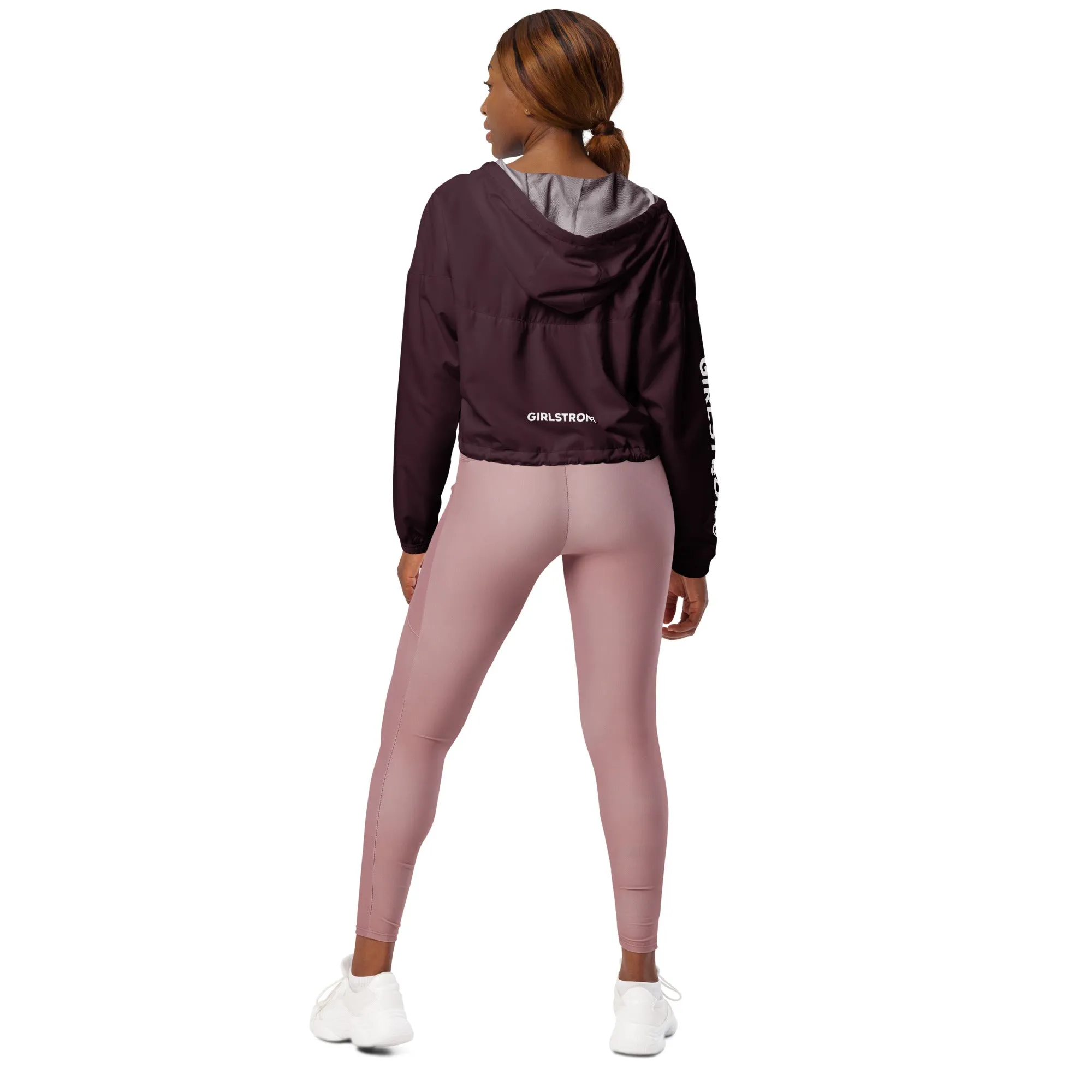 GIRLFRIEND PULLOVER CROP WINDBREAKER CABERNET GIRLSTRONG