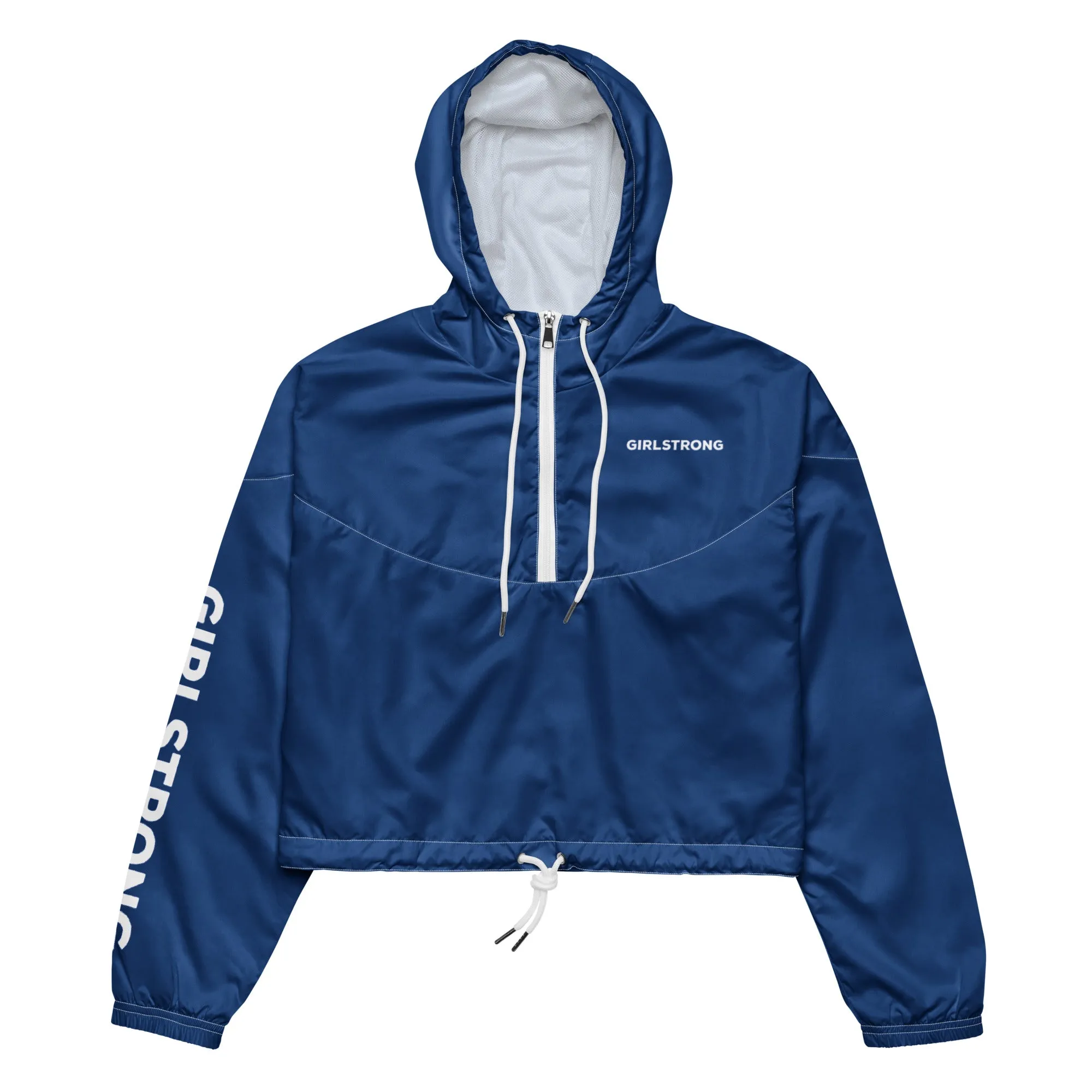 GIRLFRIEND PULLOVER CROP WINDBREAKER COBALT BLUE GIRLSTRONG