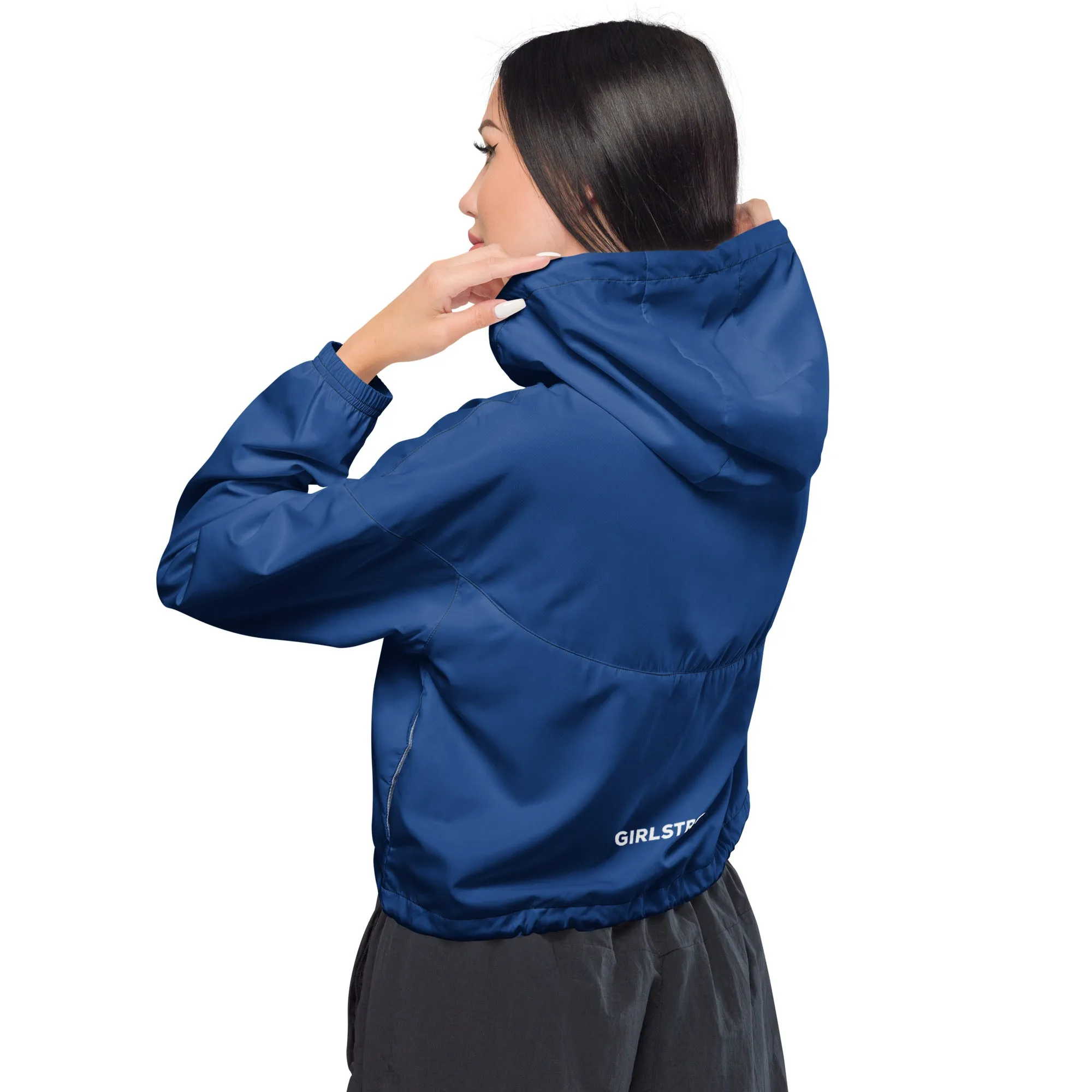 GIRLFRIEND PULLOVER CROP WINDBREAKER COBALT BLUE GIRLSTRONG