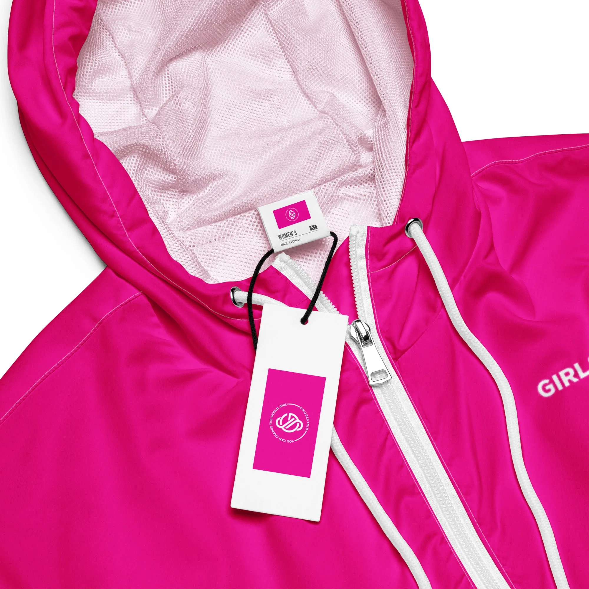 GIRLFRIEND PULLOVER CROP WINDBREAKER POWER PINK GIRLSTRONG