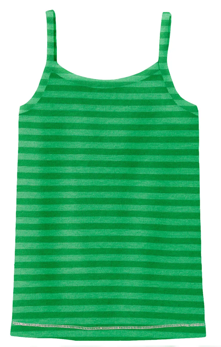 Girls Camisole - Stripes | Elf Green