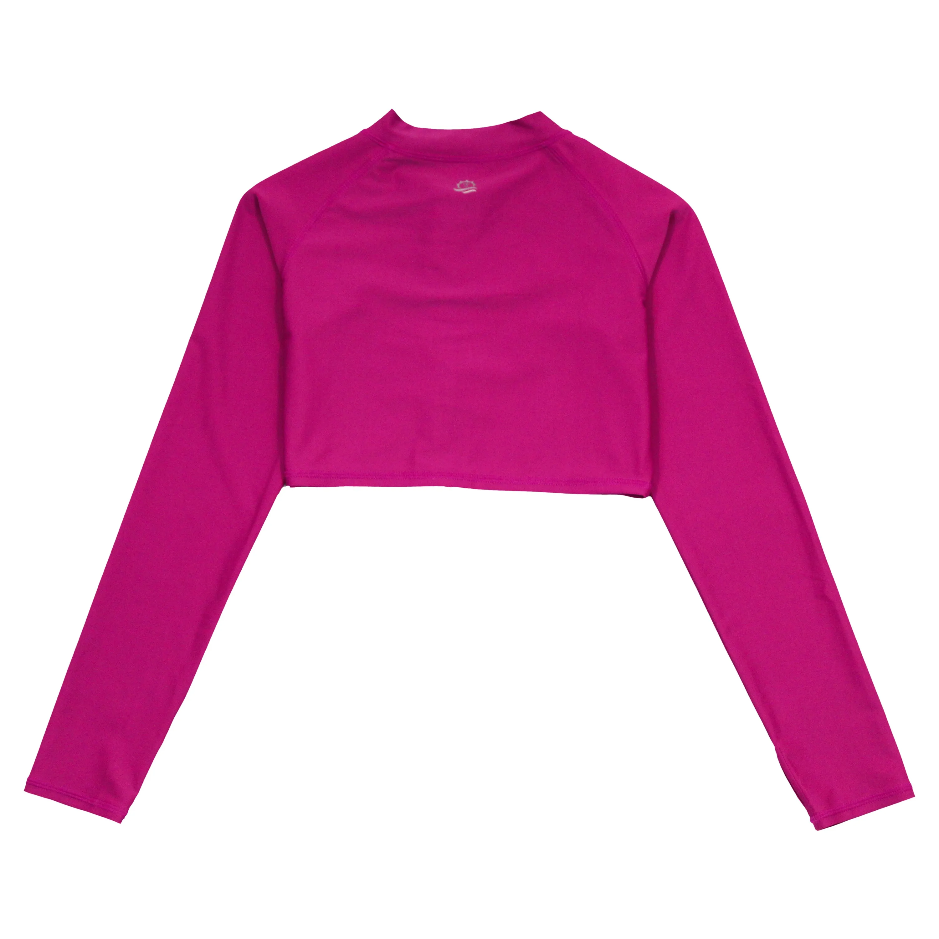 Girls Long Sleeve Crop Rash Guard | "Fuchsia”