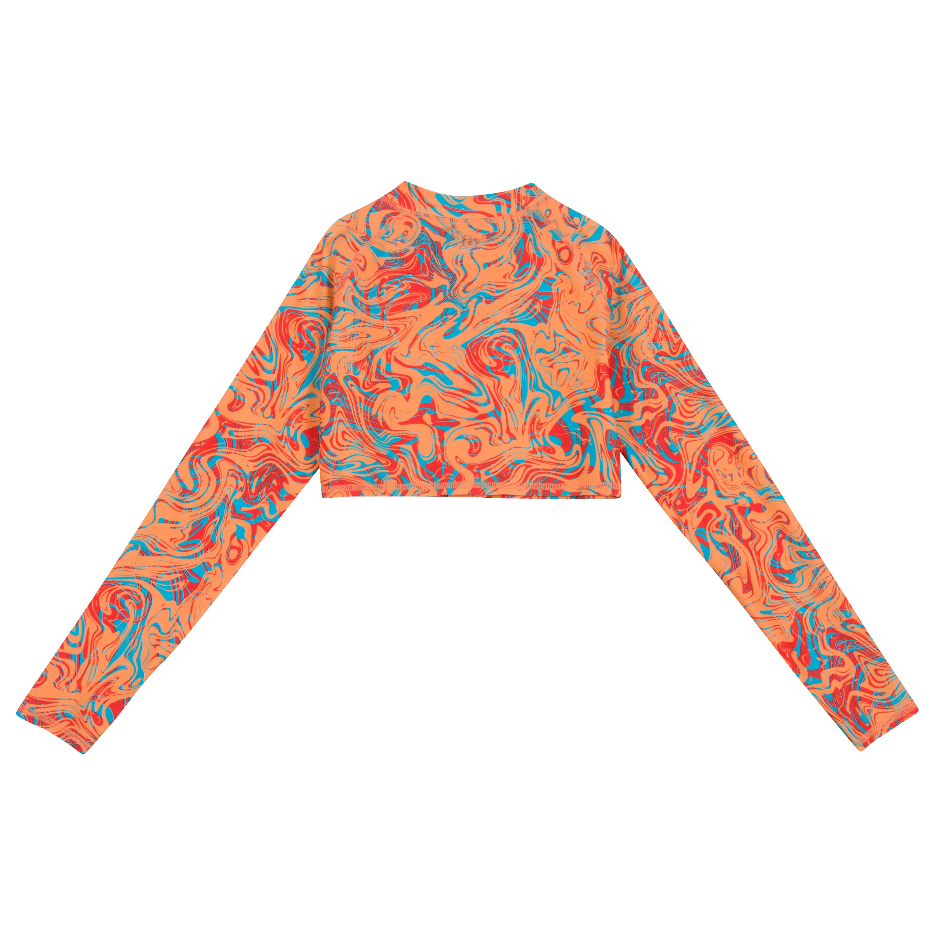Girls Long Sleeve Crop Rash Guard | "Swirl"