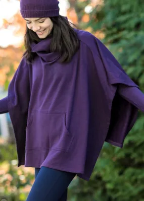 GROVE PLUM PONCHO  French Terry