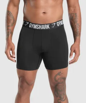 Gymshark Long Boxer Brief 3PK - Black/Black/Black