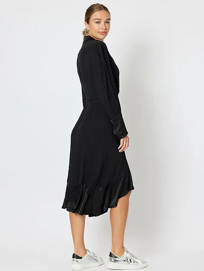 HAMMOCK AND VINE Tuxedo Satin Wrap Dress