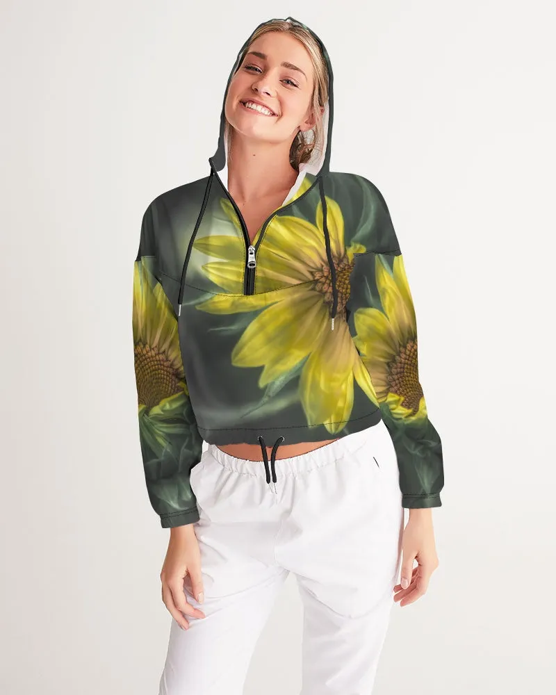 Hello Sunshine Vibe Fashion Cropped Windbreaker