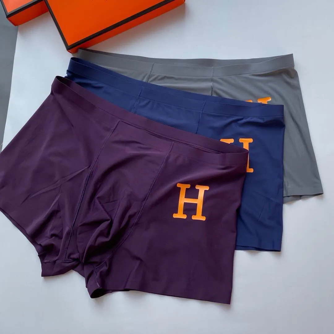 Herm Purple, Grey And Blue Silk Boxer