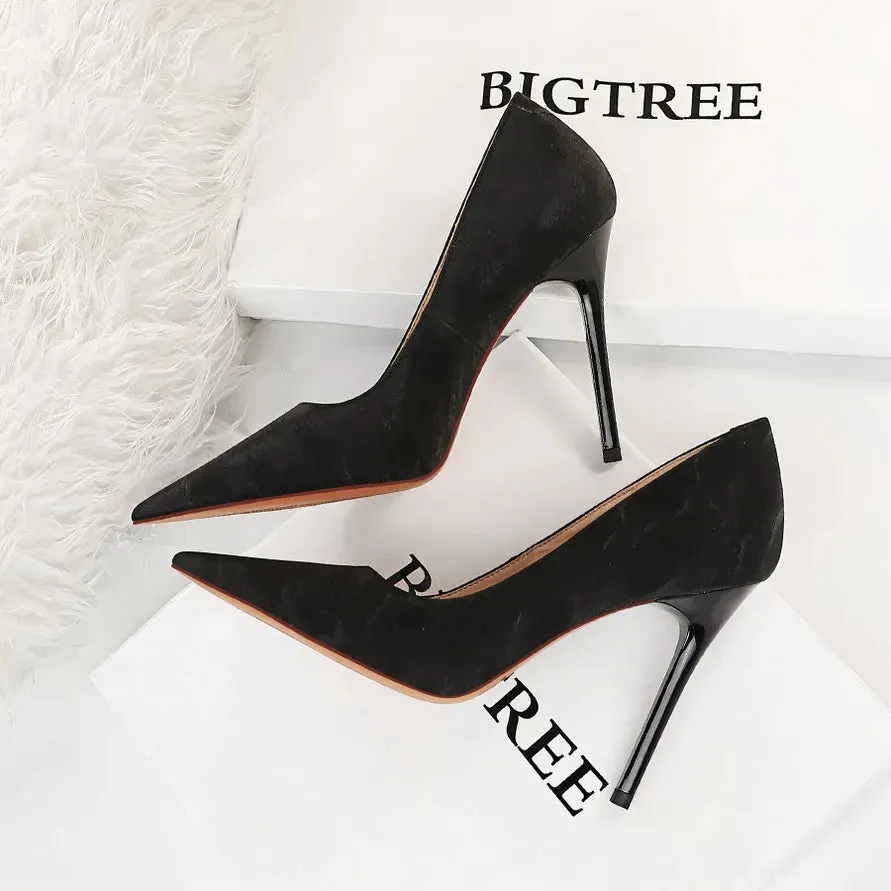 High heels shallow mouth pointed toes thin heels super high heels sexy women's shoes single shoes