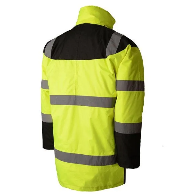 High Vis Class 3 Waterproof Fleece-Lined Parka Jacket 8501