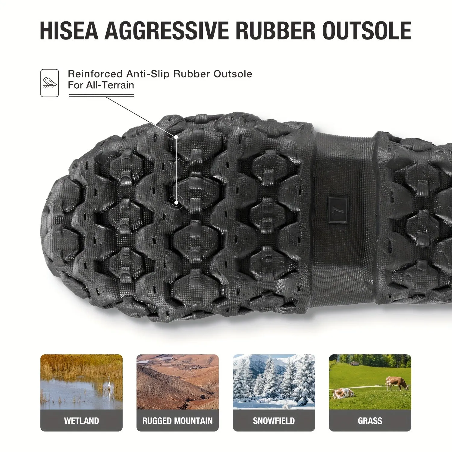 HISEA Unisex Mid Height Short Rain Boots - Waterproof Insulated Neoprene Rubber Boots with Slip-On Closure, Fabric Inner, Cloth Insole, and Solid Color Design - Perfect for Men and Women All-Season Outdoor Activities