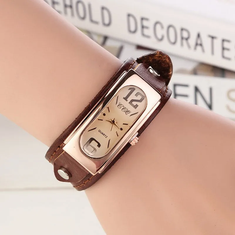 Hot Sale Fashion Vintage Watch Women Wristwatch Leather Strap Quartz Watch Ladies Watch