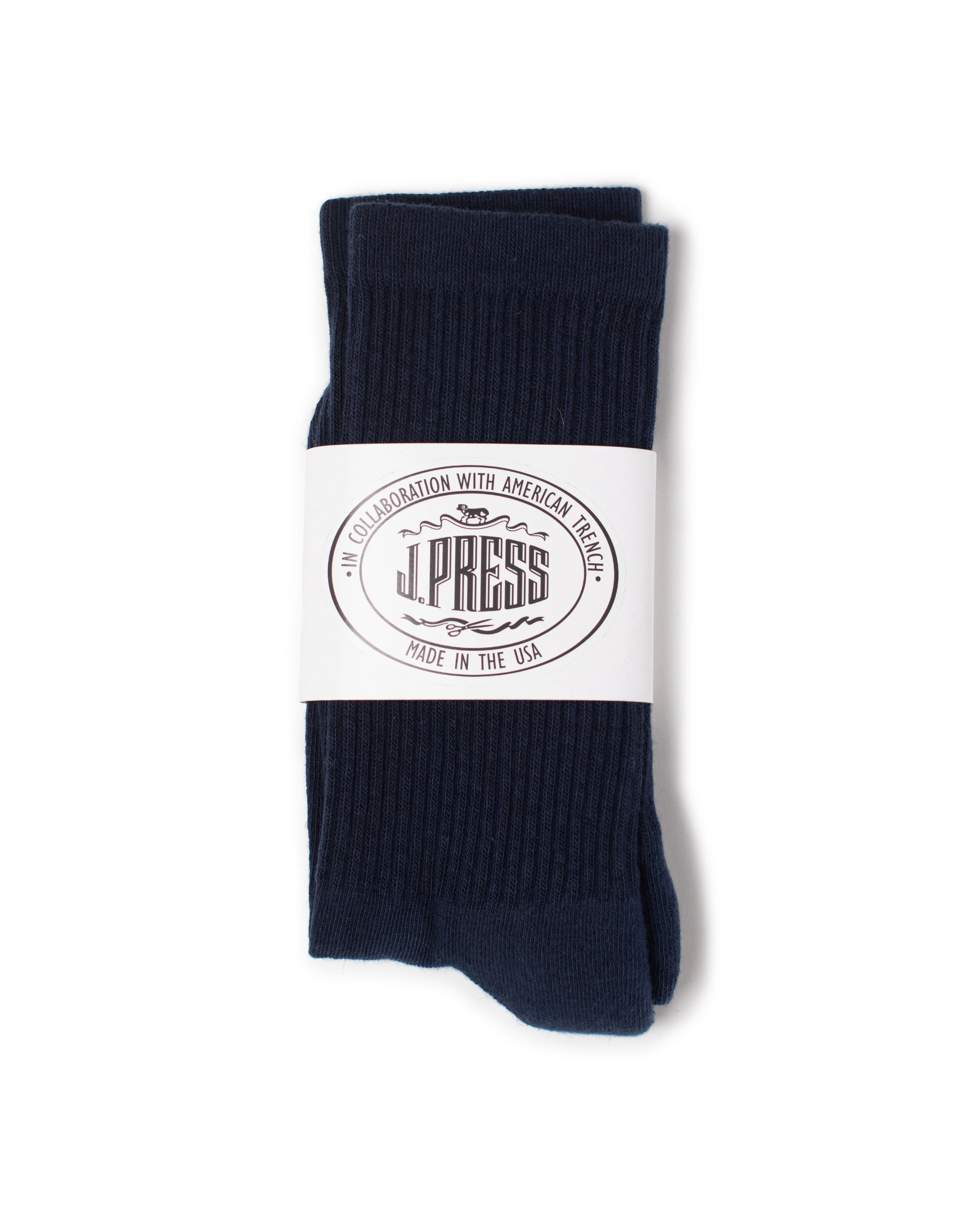 J.PRESS X AMERICAN TRENCH SOCKS - NAVY SOLID