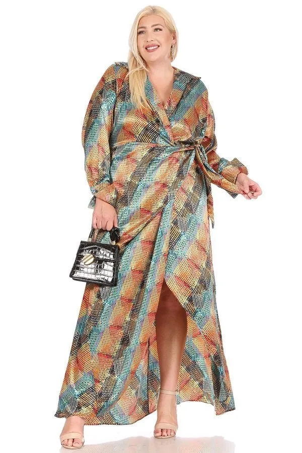 Karen T Designs 9276 Print Wrap Dress