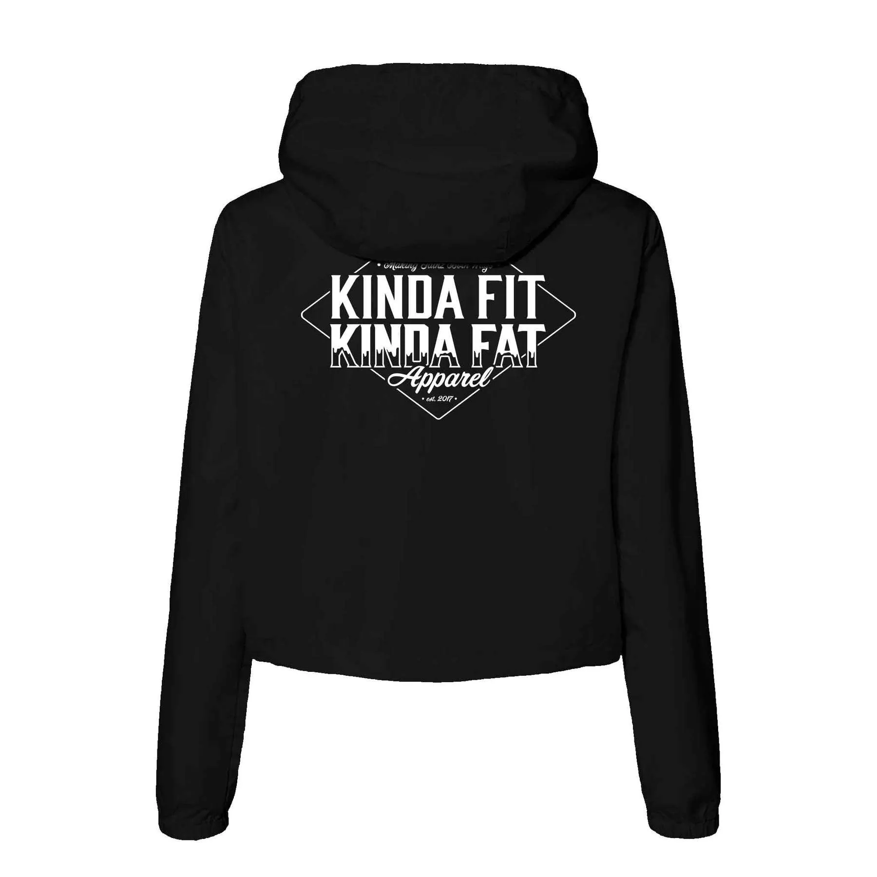 Kinda Fit Kinda Fat Diamond Drip Cropped Anorak (Black)