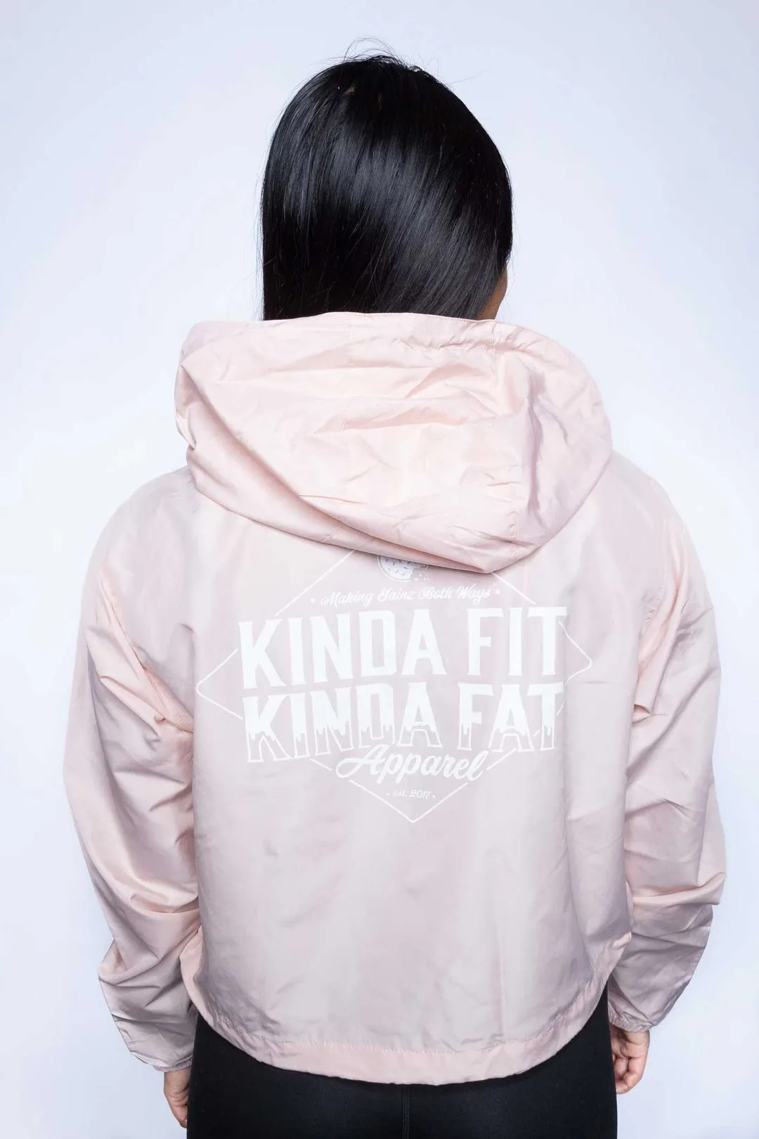 Kinda Fit Kinda Fat Diamond Drip Cropped Anorak (Pink)