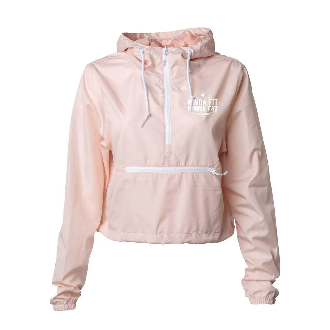 Kinda Fit Kinda Fat Diamond Drip Cropped Anorak (Pink)