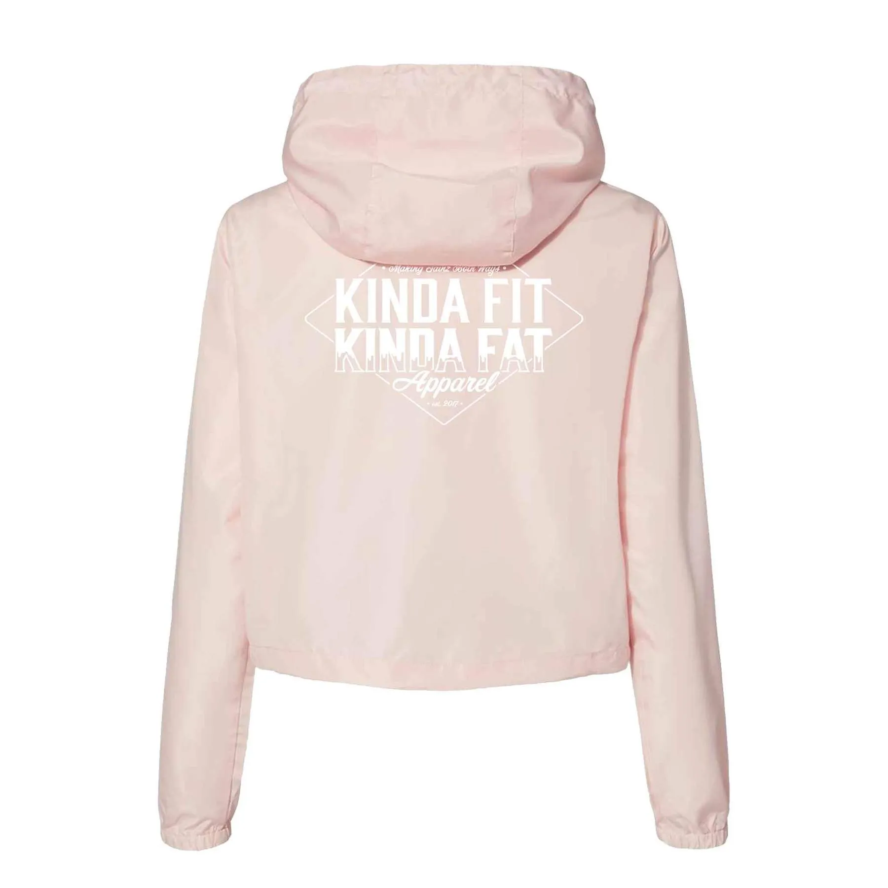 Kinda Fit Kinda Fat Diamond Drip Cropped Anorak (Pink)