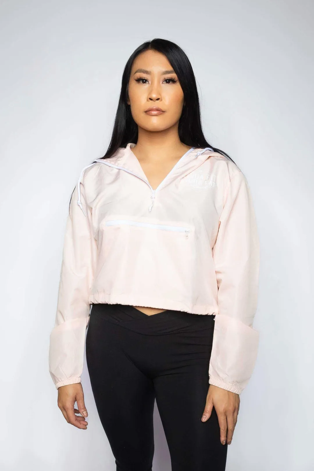 Kinda Fit Kinda Fat Diamond Drip Cropped Anorak (Pink)