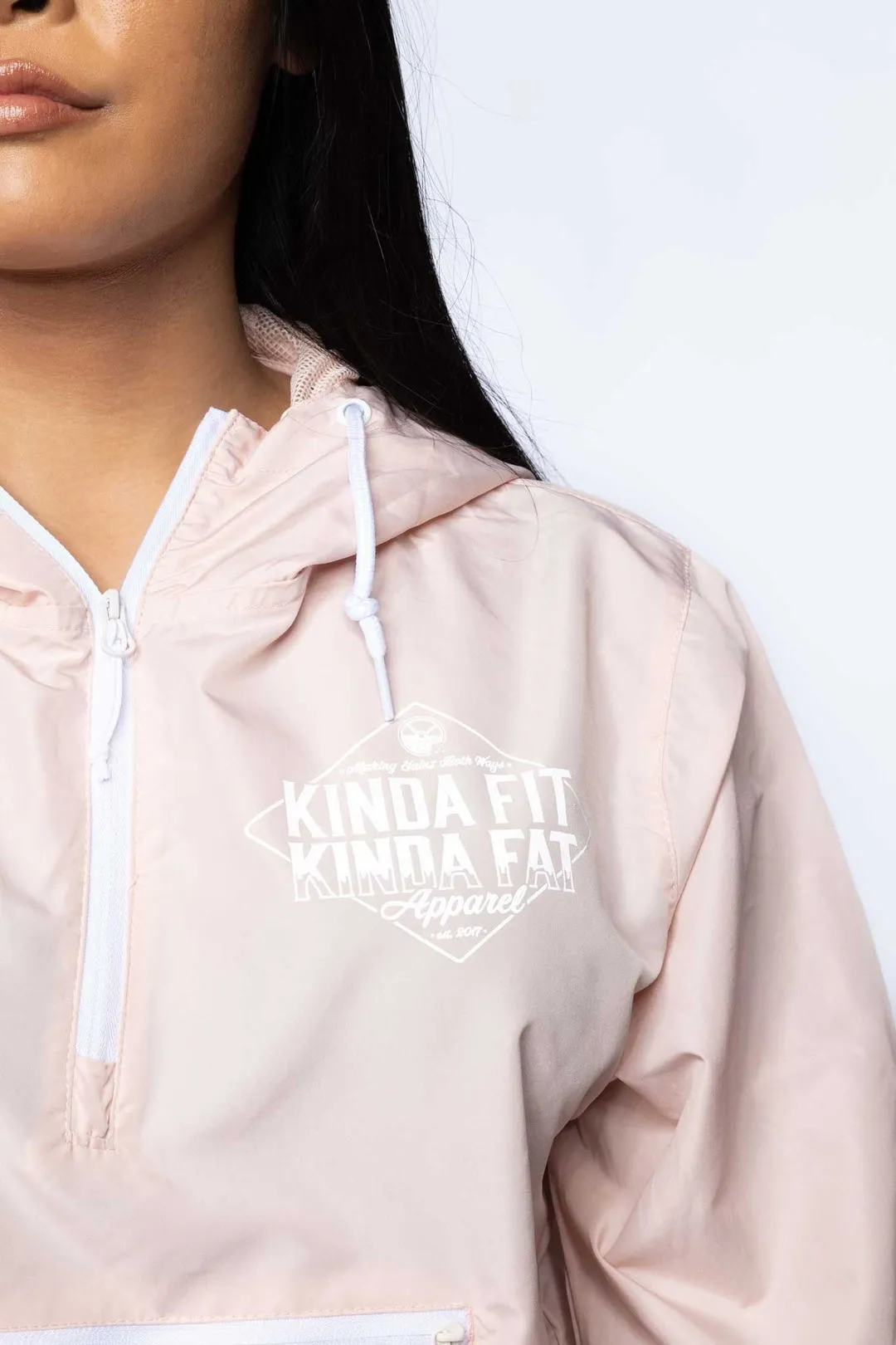 Kinda Fit Kinda Fat Diamond Drip Cropped Anorak (Pink)