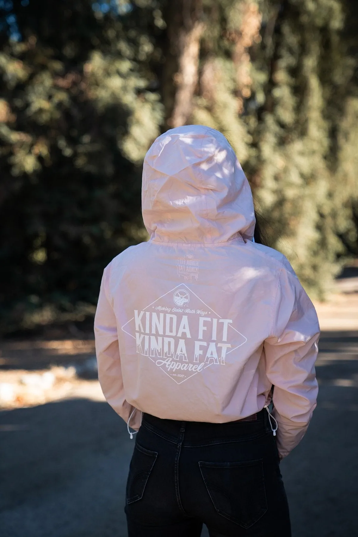 Kinda Fit Kinda Fat Diamond Drip Cropped Anorak (Pink)