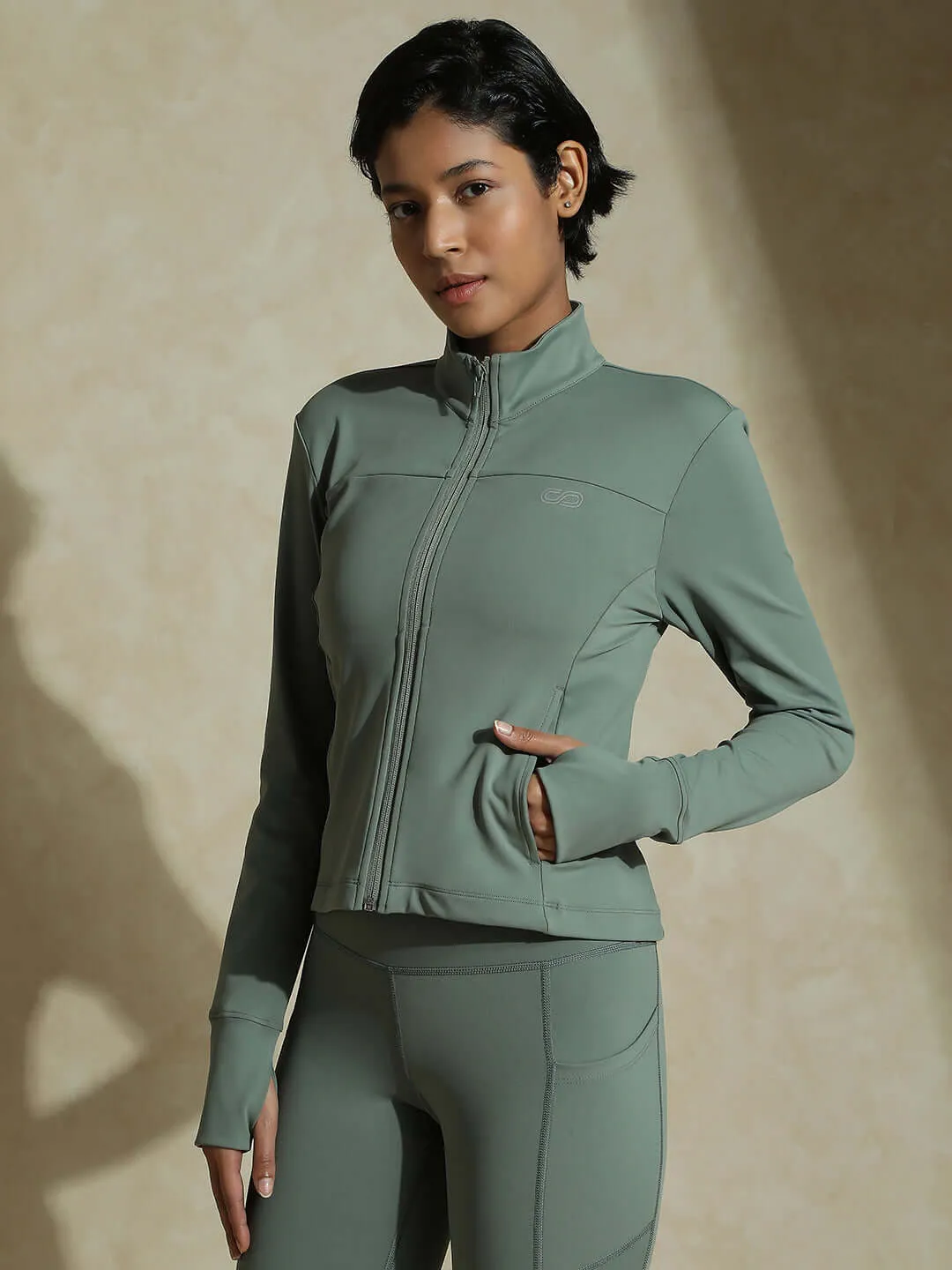 Light Sage Aero fit Athletic Jacket & Aura Leggings