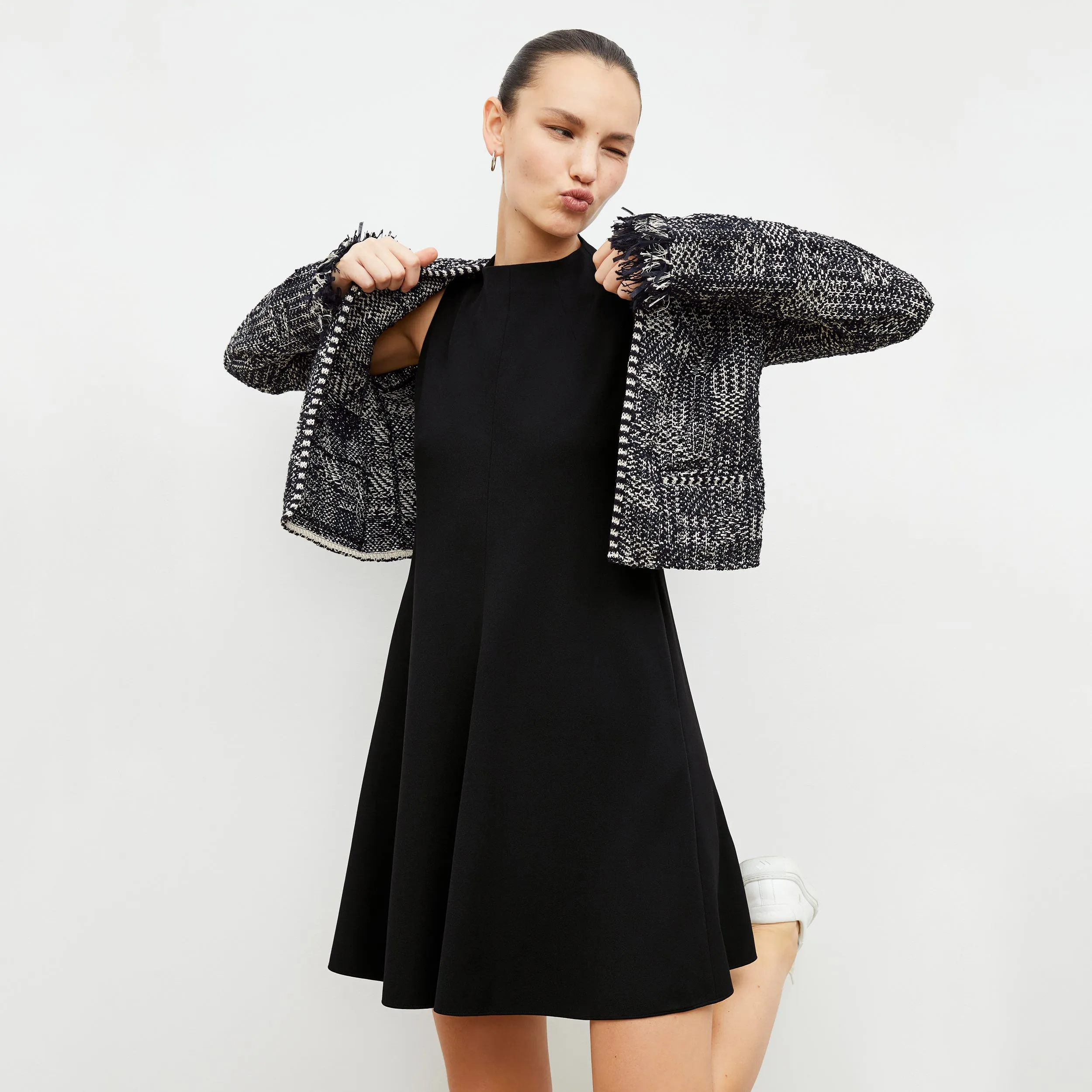 Lilia Jacket - Interweave :: Black / White