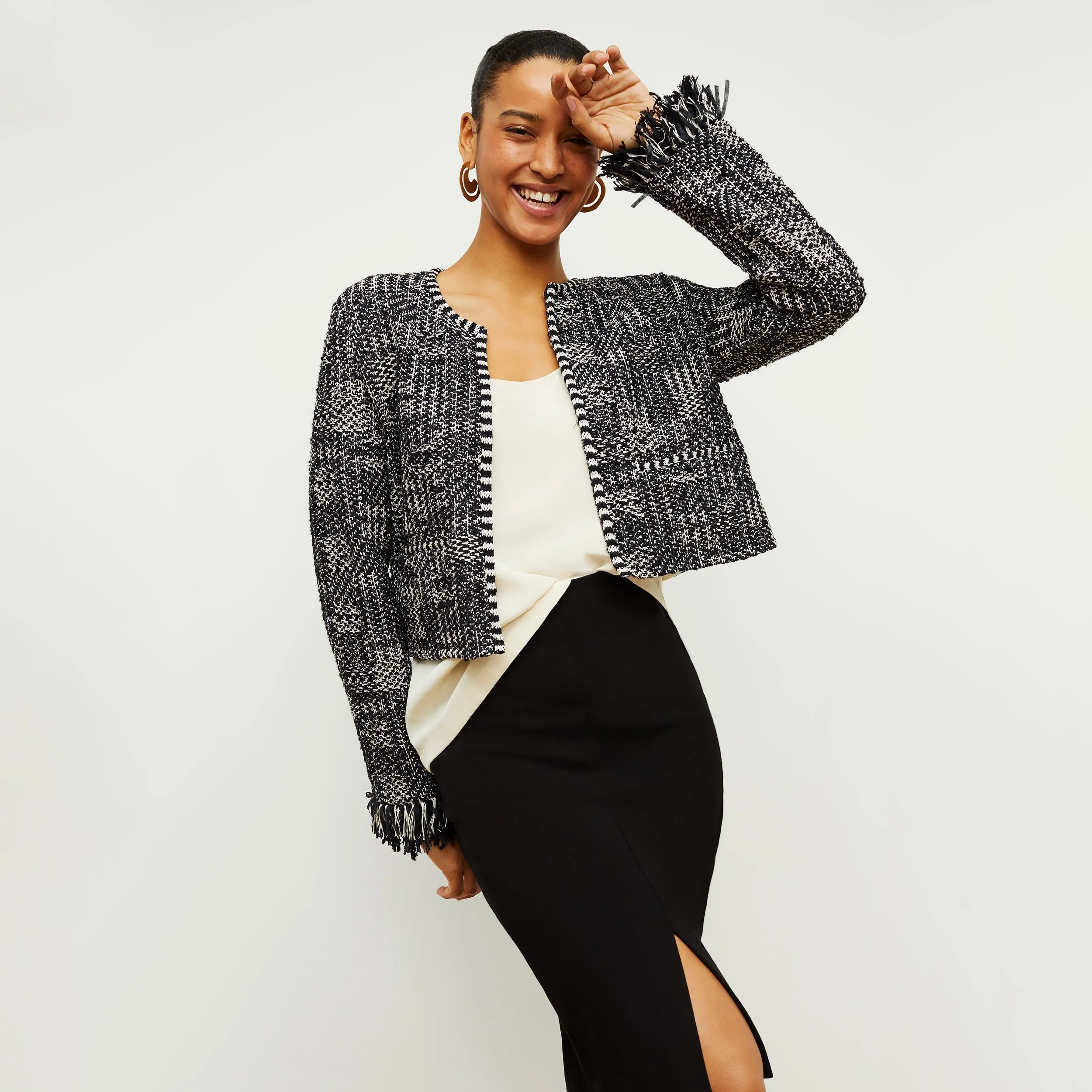 Lilia Jacket - Interweave :: Black / White