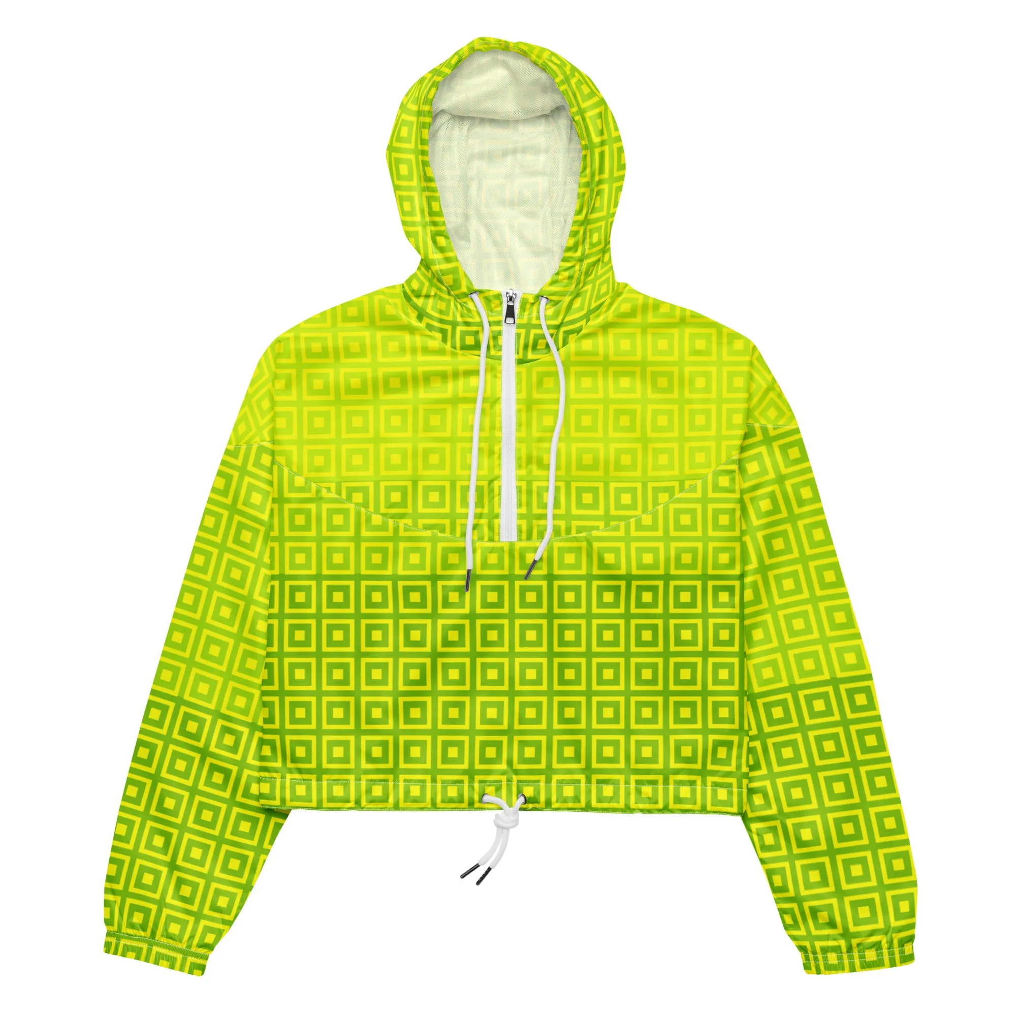 Lime Green Matrix Women’s cropped windbreaker