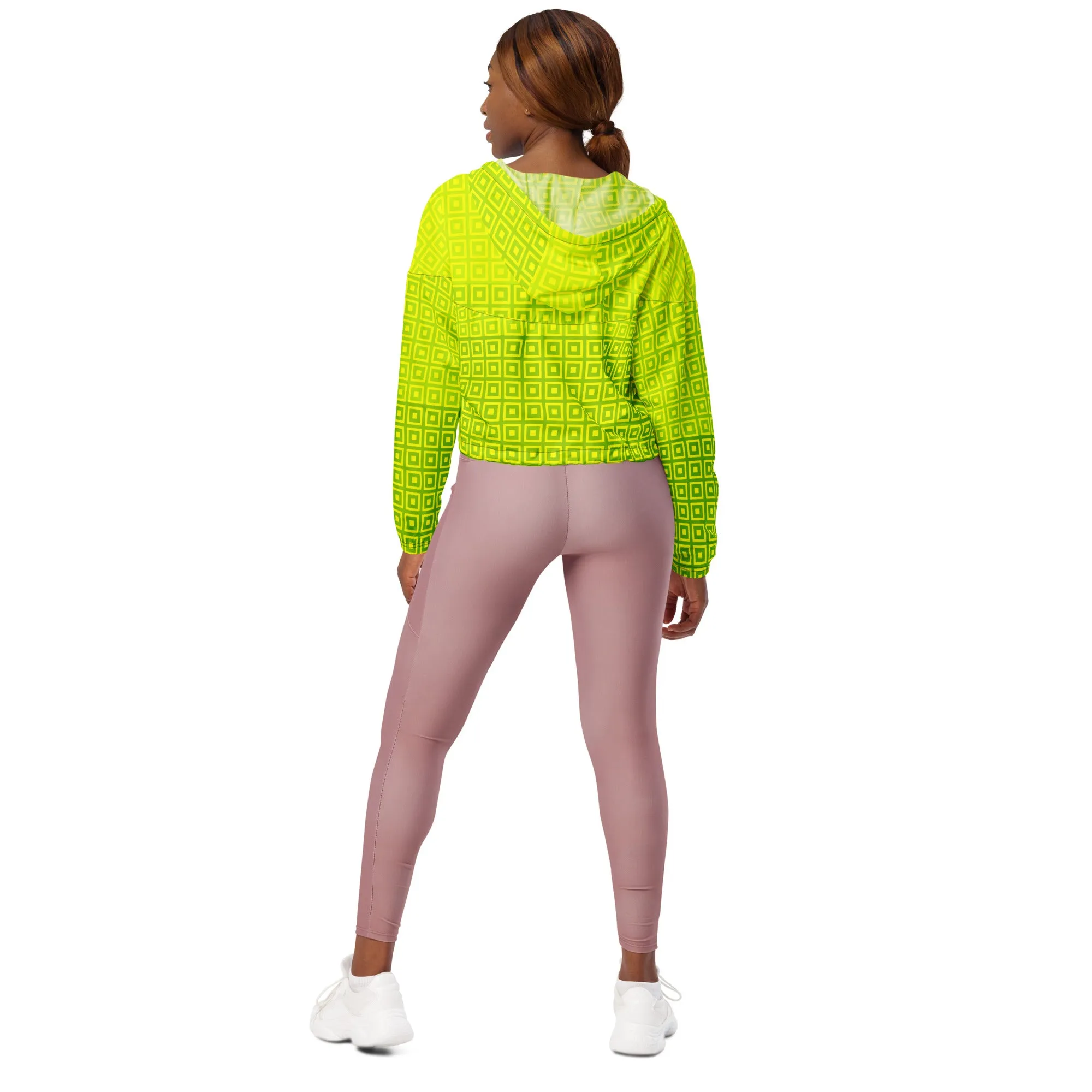 Lime Green Matrix Women’s cropped windbreaker