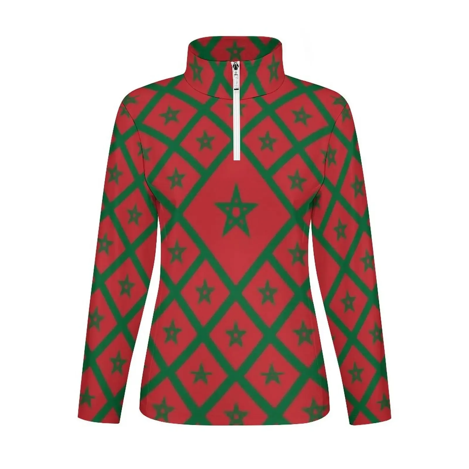 Long Sleeve Yoga Shirts Sport Top Fitness Yoga Top Gym Sports Wear Morocco Flag Pattern Push Up Running Full Sleeve Clothes