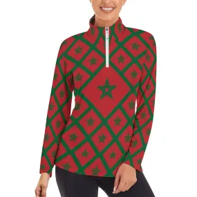 Long Sleeve Yoga Shirts Sport Top Fitness Yoga Top Gym Sports Wear Morocco Flag Pattern Push Up Running Full Sleeve Clothes