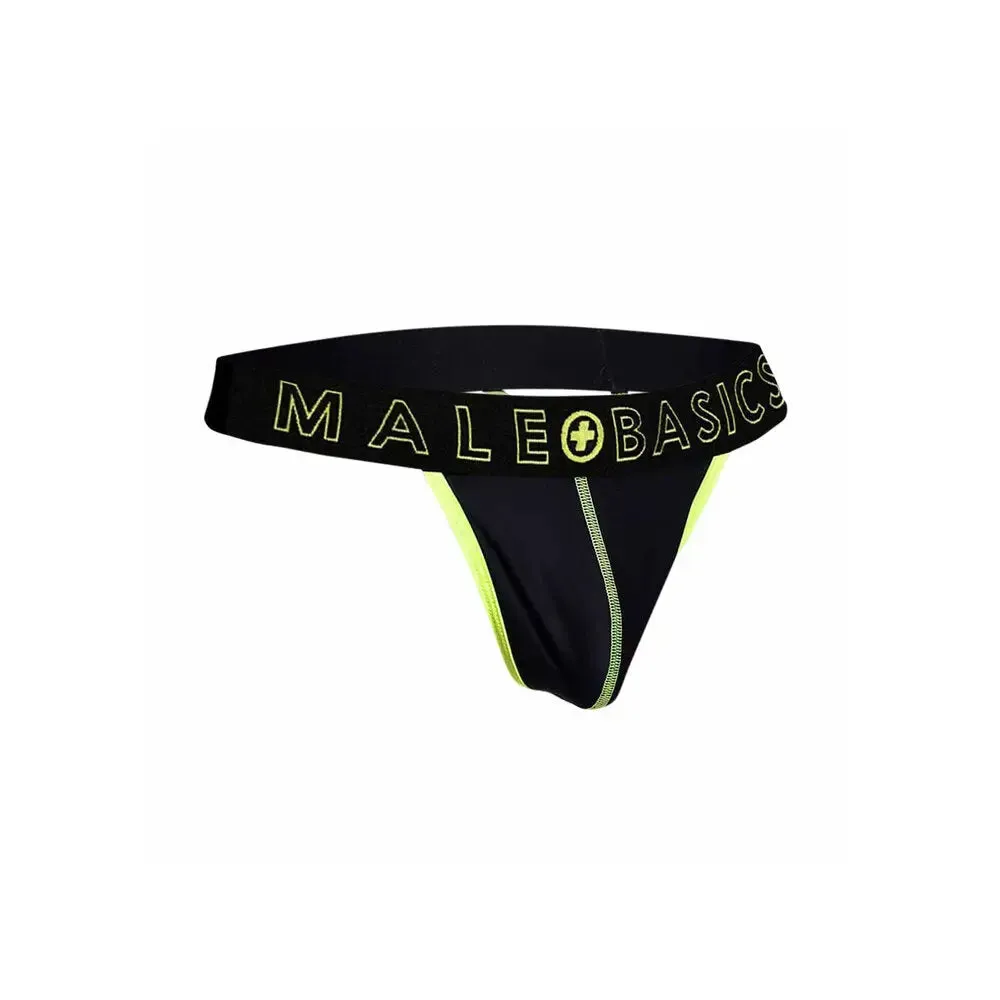 Male Basics Black and Yellow Sexy Neon Thong for Him