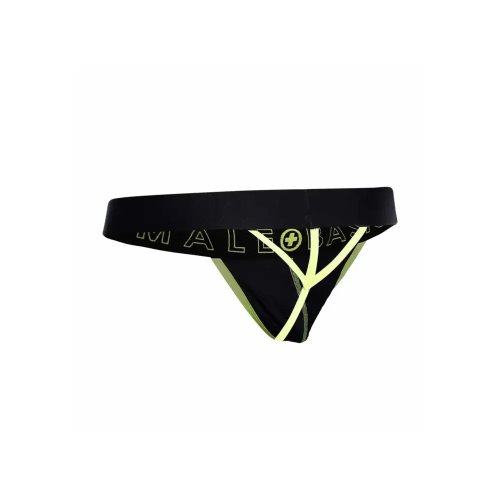 Male Basics Black and Yellow Sexy Neon Thong for Him