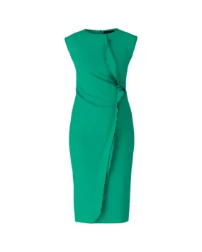 Marc Cain Figure Hugging Ruffle Detail Dress